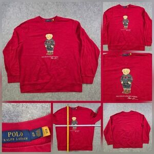 Polo Ralph Lauren Polo Bear Sweatshirt Mens XL Red Christmas Graphic Fleece